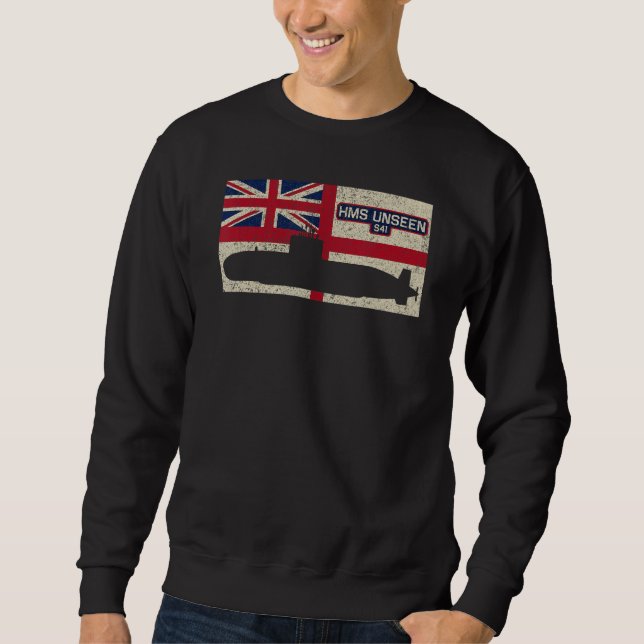 Hms Unseen S41 Submarine Royal Navy Flag Sweatshirt (Front)