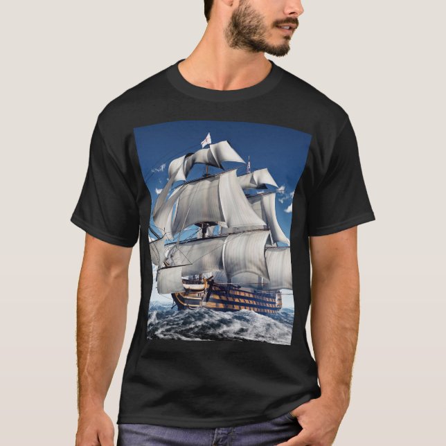HMS Victory, 3D computer-generated illustration. T-Shirt (Front)