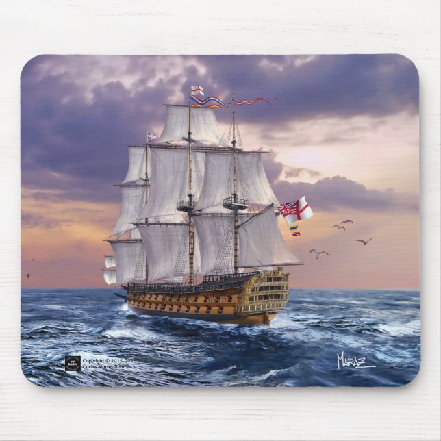 HMS Victory Flagship Painting Gift Mousepads (Front)