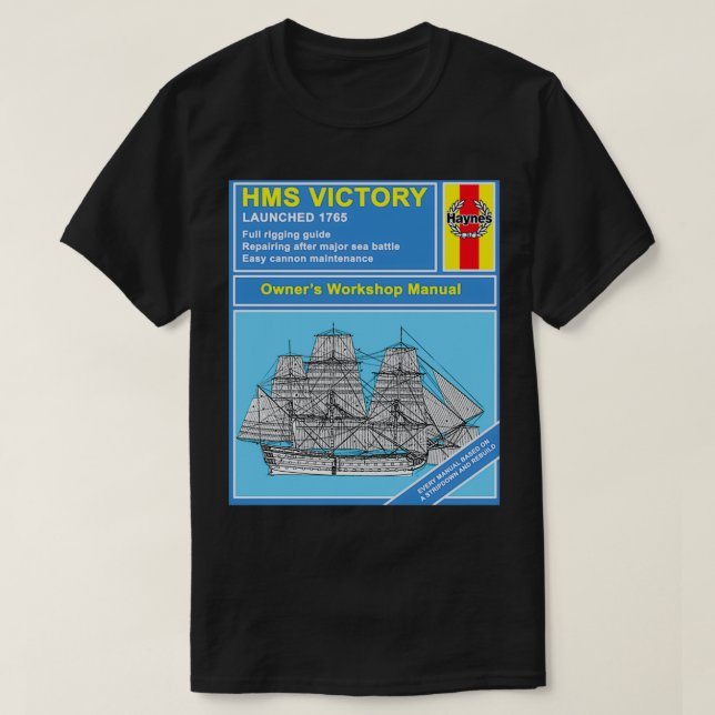HMS Victory Mock Owners Manual cover T-Shirt (Design Front)