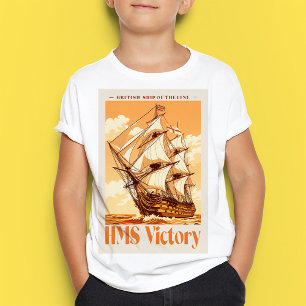 HMS Victory Poster Iconic British Ship of the Line T-Shirt