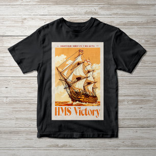 HMS Victory Poster Iconic British Ship of the Line T-Shirt