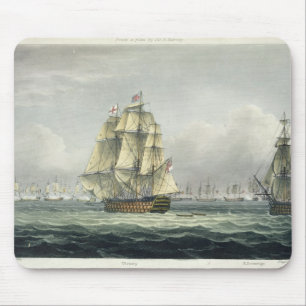 HMS Victory sailing for the French line flanked by Mouse Pad