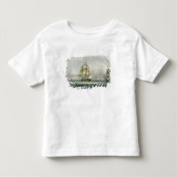 HMS Victory sailing for the French line flanked by