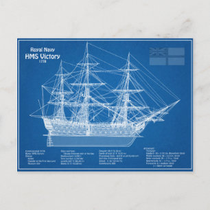 HMS Victory - Ship Blueprint Plans ABD Postcard