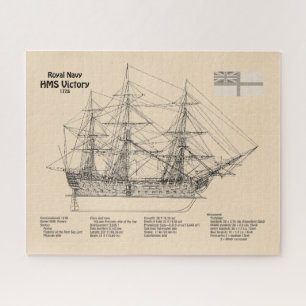HMS Victory - Ship Blueprint Plans SD Jigsaw Puzzle