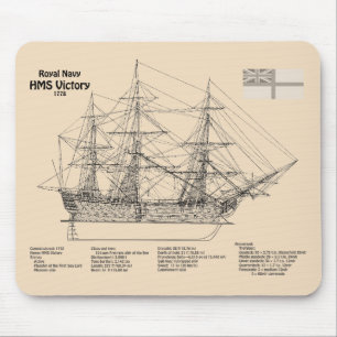 HMS Victory - Ship Blueprint Plans SD Mouse Pad