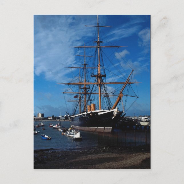 HMS Warrior", Portsmouth, England Postcard (Front)