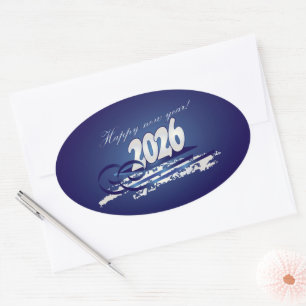 HNY 2026 OVAL STICKER