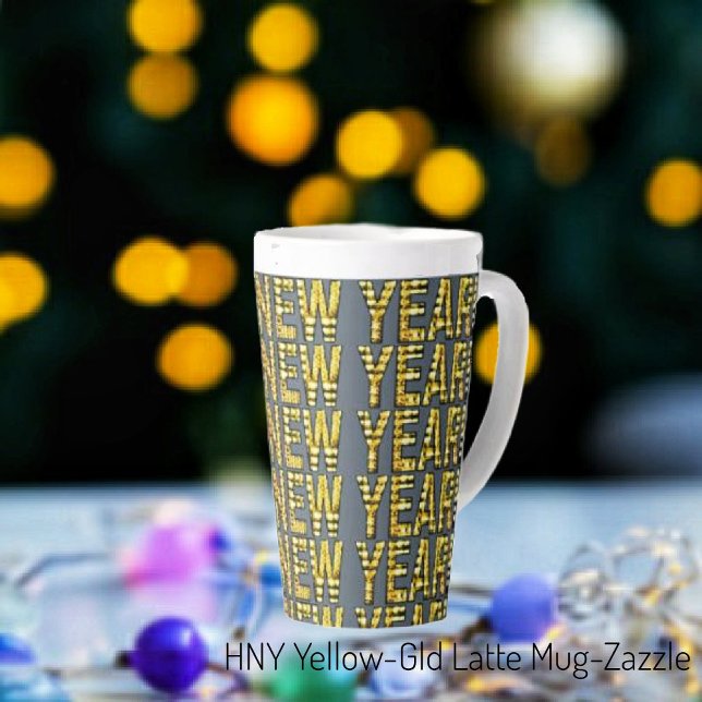 HNY Yellow-Gld Latte Mug (Creator Uploaded)