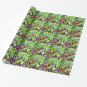 Ho0neybee and Purple Flowers Wrapping Paper