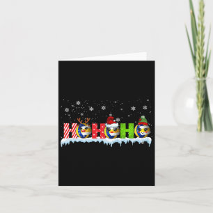 Ho3 Funny Xmas Reindeer Santa Elf Volleyball Playe Card