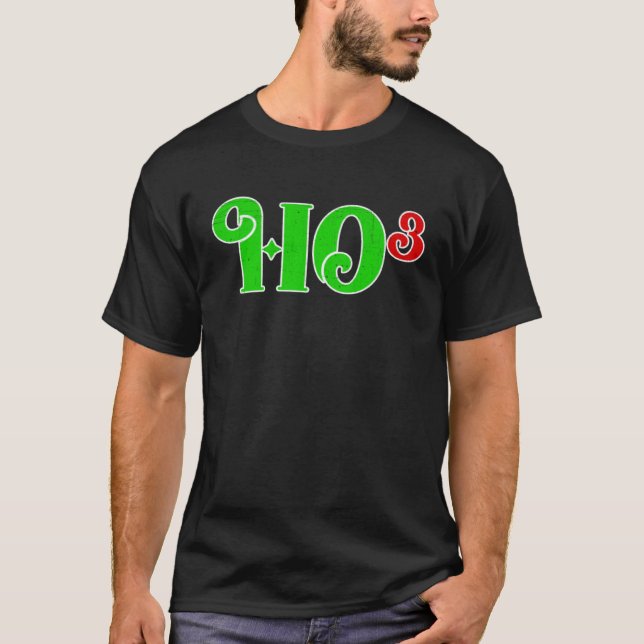 Ho 3 Cubed Christmas Ho Ho Ho Math Teacher   Ho3 T-Shirt (Front)