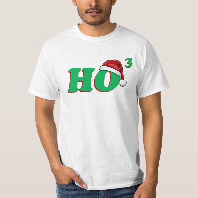 Ho 3 (Cubed) Funny Christmas Tee (Front)