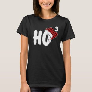 Ho 3 Cubed Santa Red Plaid Claus Christmas Ho Ho H T-Shirt