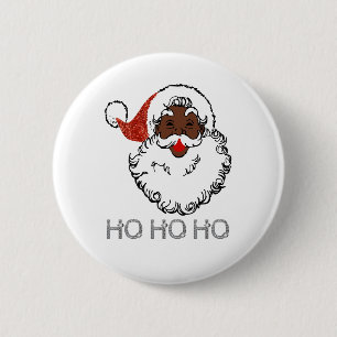 ho black santa 6 cm round badge