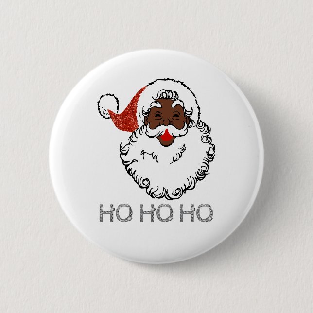 ho black santa 6 cm round badge (Front)