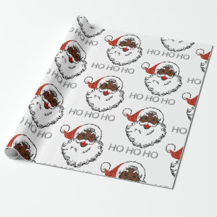ho black santa wrapping paper