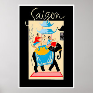 Ho Chi Minh Art Vietnam Travel Poster Saigon Print
