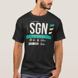 Ho Chi Minh City SGN Airport Code Baggage Tag T-Shirt