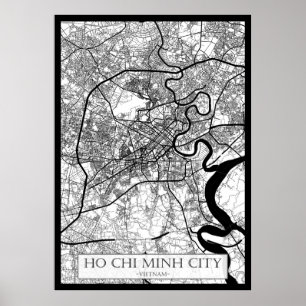 Ho Chi Minh City Vietnam Map Poster