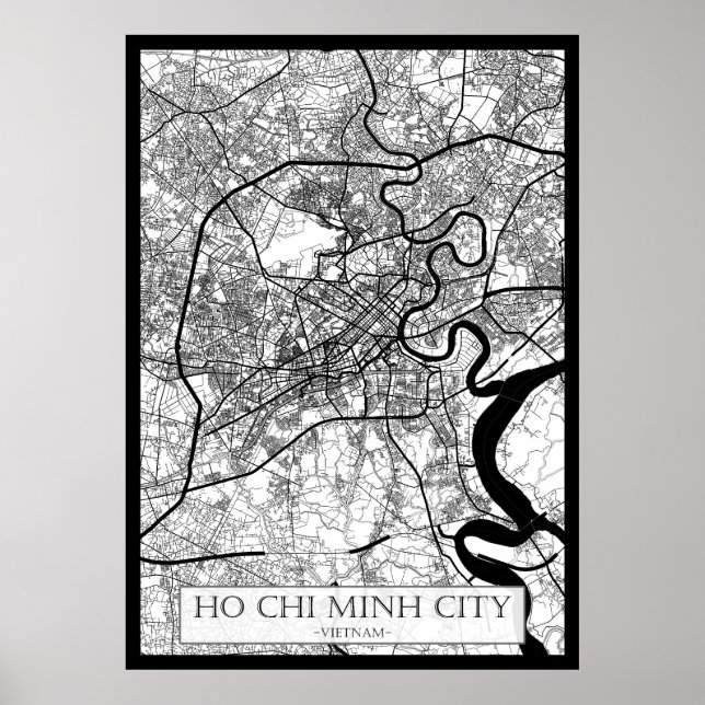 Ho Chi Minh City Vietnam Map Poster (Front)