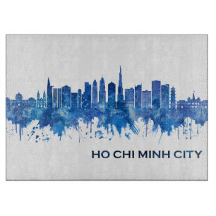 Ho Chi Minh City Vietnam Skyline Blue Cutting Board