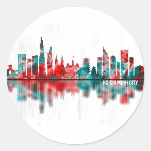 Ho Chi Minh City Vietnam Skyline Classic Round Sticker