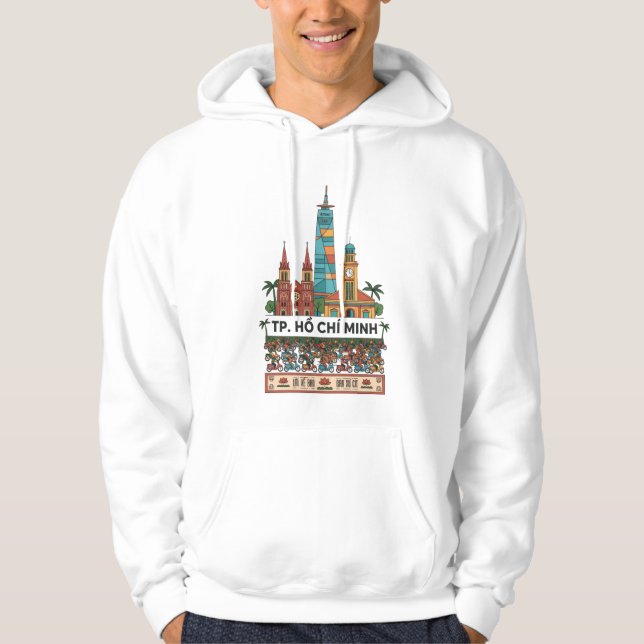 Ho Chi Minh City Vietnam Travel Long Sleeve T-Shir Hoodie (Front)