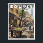 Ho Chi Minh City Vietnam Travel Postcard<br><div class="desc">Ho Chi Minh City, formerly known as Saigon, is Vietnam’s largest and most dynamic metropolis—a city where the pulse of modern commerce meets a rich historical past. Bustling with energy, the city is a sensory tapestry of motorbikes zipping through traffic, street vendors selling bánh mì and pho, and towering skyscrapers...</div>