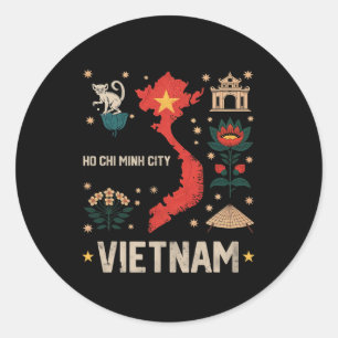 Ho Chi Minh City Vietnam Vacation Matching Family Classic Round Sticker