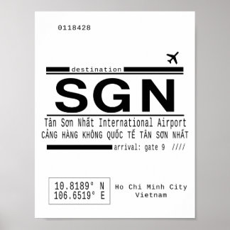 Ho Chi Minh Vietnam Airport Call Letters Poster