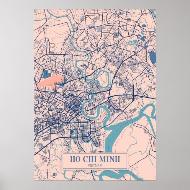 Ho Chi Minh - Vietnam Breezy City Map  Poster (Front)