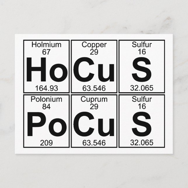 Ho-Cu-S Po-Cu-S (hocus pocus) - Full Postcard (Front)