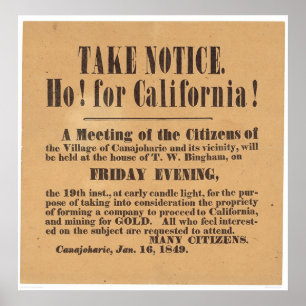 Ho! for California! 1849 (1759A) Poster