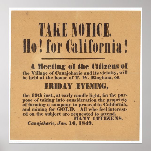 Ho! for California! 1849 (1759A) Poster (Front)