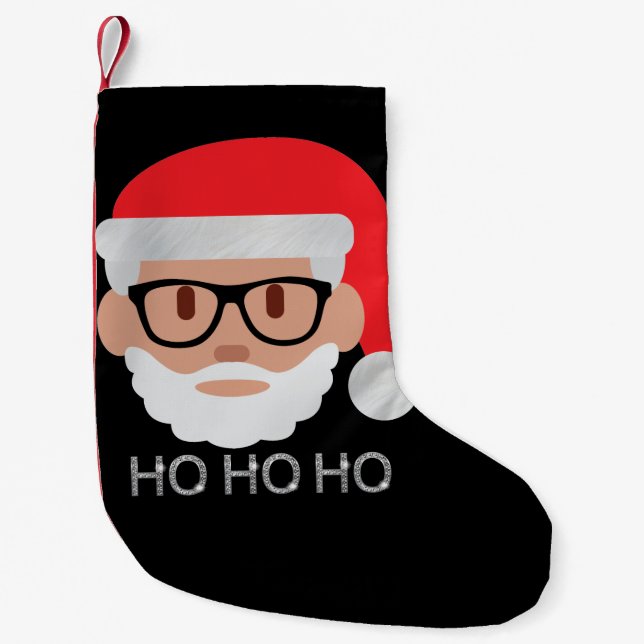 ho hipster santa small christmas stocking (Front)