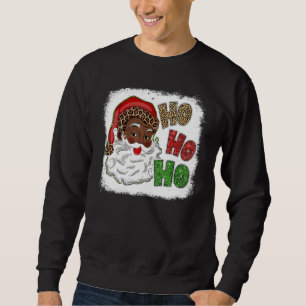 Ho Ho African American Santa Black Merry Christmas Sweatshirt