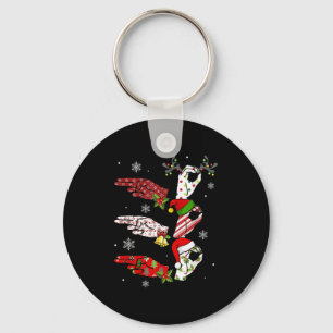 Ho Ho Asl Sign Language Deaf Pride Family Pajamas  Key Ring