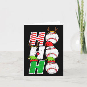 Ho Ho Baseball Elf Candy Cane Funny Christmas Srt Card