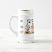 Ho Ho Christmas Ladies Stein - Gold and Silver