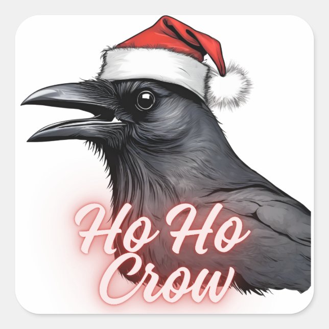 Ho Ho Crow Christmas Crow Stickers (Front)