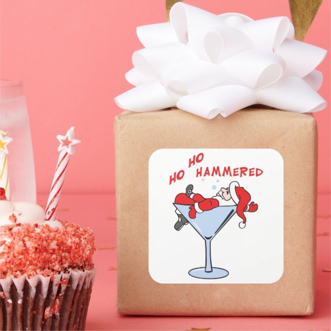 Ho Ho Hammered Square Sticker (Party)