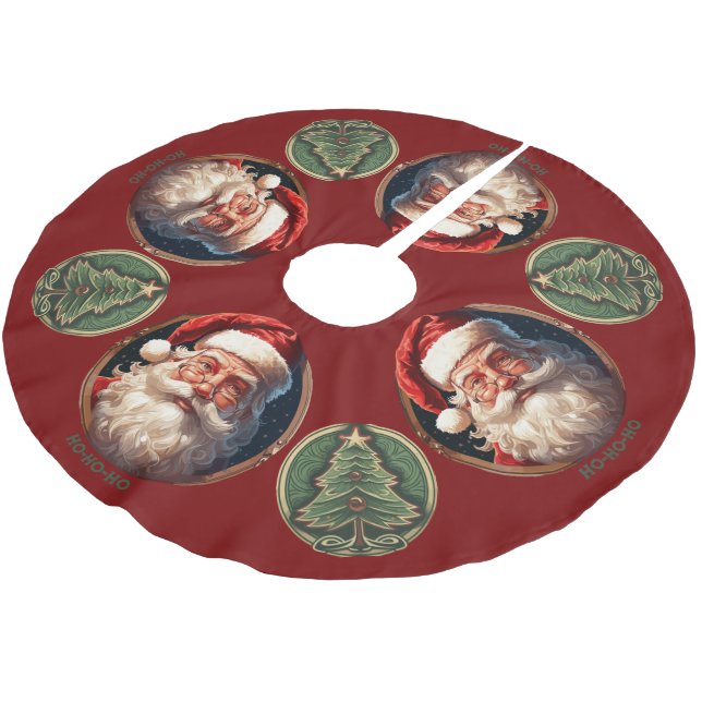 Ho Ho Happiness Brushed Polyester Tree Skirt (Angled)