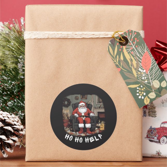 HO HO HELP HOARDER SANTA sticker (Holiday)