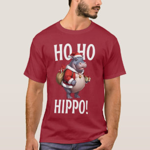 Ho Ho Hippo Christmas Humor Design T-Shirt