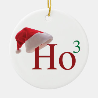Ho Ho Ho 3 Merry Christmas to the 3rd power Ceramic Tree Decoration
