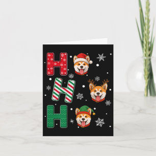 Ho Ho Ho Akita Inu Dog Matching Christmas Santa El Card