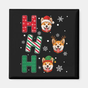 Ho Ho Ho Akita Inu Dog Matching Christmas Santa El Magnet
