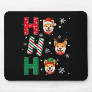 Ho Ho Ho Akita Inu Dog Matching Christmas Santa El Mouse Pad
